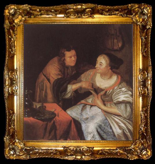 framed  Frans van Mieris Carousing Couple, ta009-2